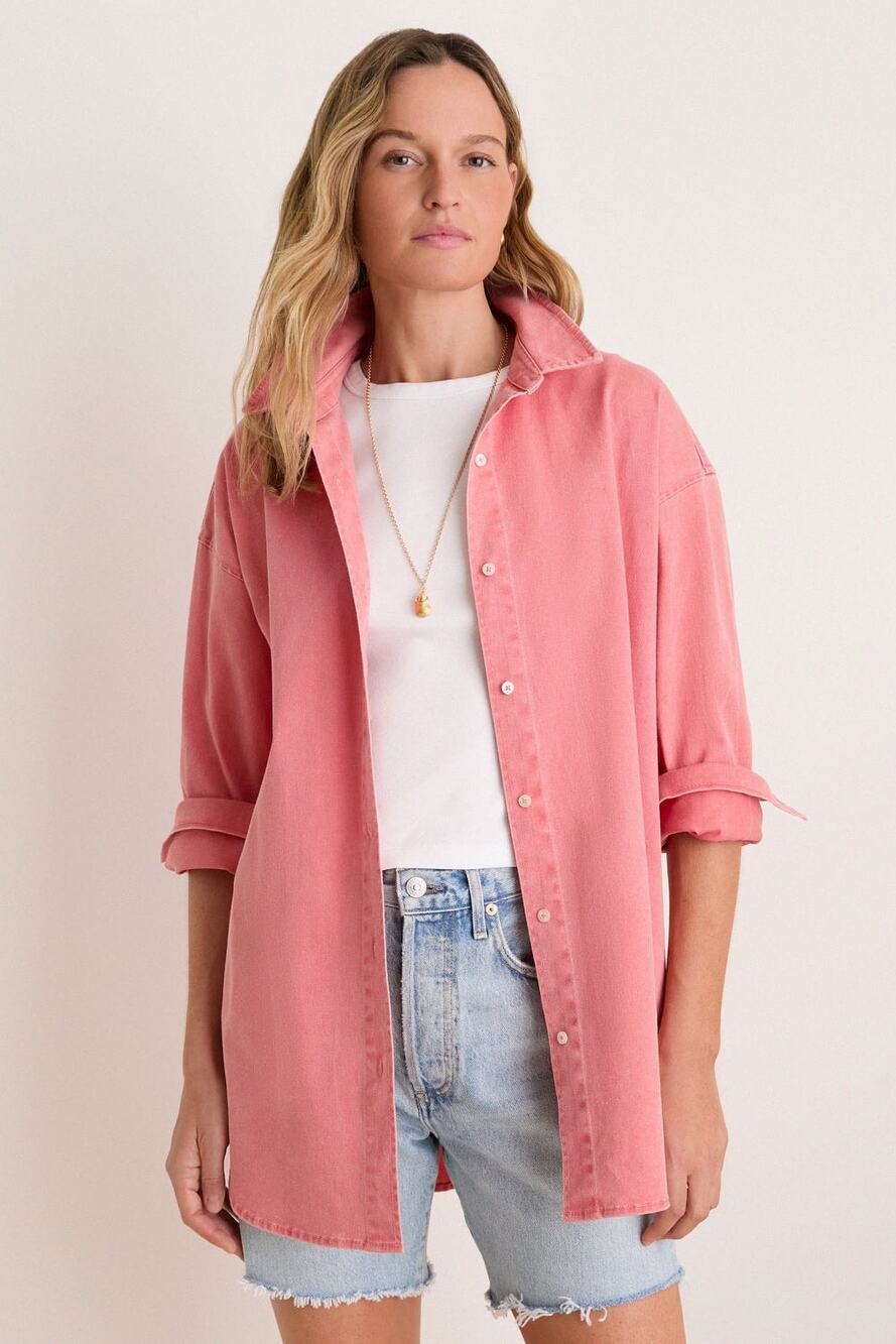 Tuckernuck x Nantucket Reds Twill Blaine Boyfriend Button Down Shirt NWT